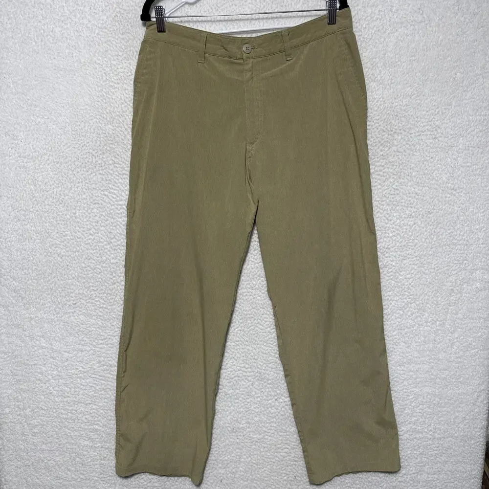 Patagonia Intransit Pants Mens 34 Beige Khaki Chino Outdoor Hiking Flap Pockets